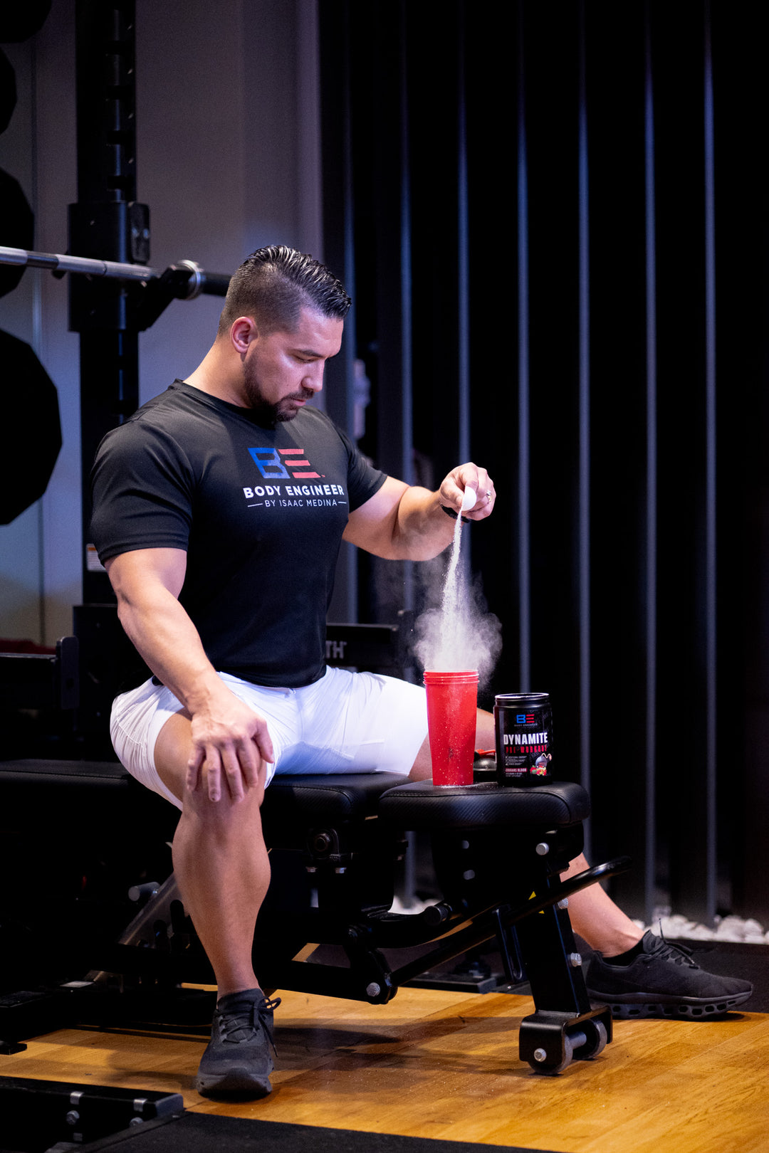 Pouring Pre-Workout Powder